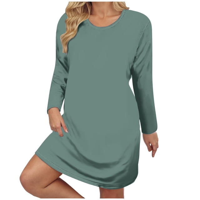 Ixbnca Robe pour Femme Grande Taille Col Rond Manches Courtes Robes T-Shirt Décontractées Amples Été Robe Courte