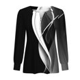 thumbnail image 4 of FAIWAD Women's V Neck Long Sleeve Tunic Tops Print Pleated Layered Button Down Slim Pullover Tops, 4 of 5