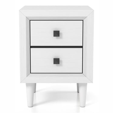 Furniture of America Hetter Table de Nuit Transitionnelle en Bois à 2 Tiroirs, Blanc