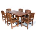 thumbnail image 1 of All Things Cedar Ensemble de Salle à Manger Table Extensible en Teck avec Coussins Blancs, 7 Pcs, 1 of 2