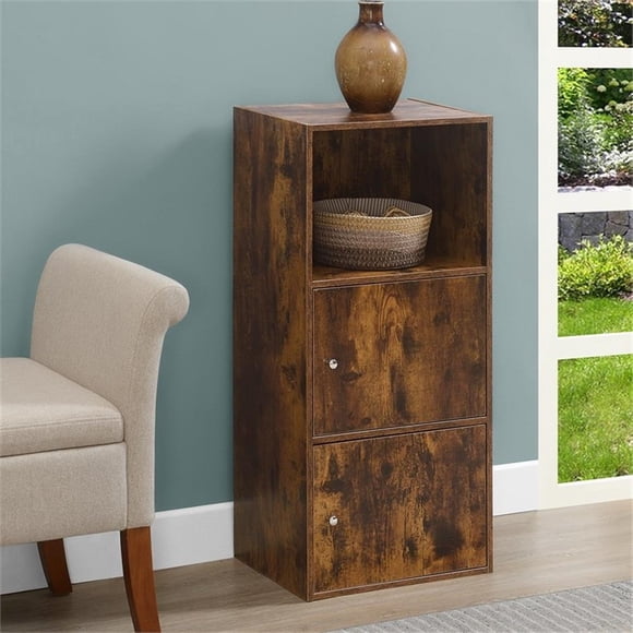 Armoire de Rangement Xtra à Deux Portes avec Tablette, Fini Bois Noyer