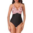 thumbnail image 1 of Women‘s Slimming One Piece V-Neck Front Cross Swimsuit Tummy Control Tankini Bathing Suits  Size S-2XL, 1 of 6