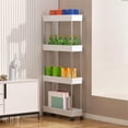 thumbnail image 1 of 4 Tier Kitchen Shelving with Wheels Unit, Narrow Space Storage Rack Multi Tier Living Room and Bathroom Organizer, 1 of 6