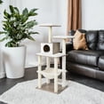 thumbnail image 4 of LEDREM 54.3" Modern Cat Tree - Multi-Level Condo with Ultra-Soft Plush, Scratching Posts & Washable Cushions, Heather Greige, 4 of 6