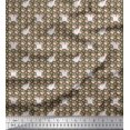 thumbnail image 1 of Soimoi Poly Georgette Fabric Footprint & Cat Kids Print Fabric by The Yard 52 Inch Wide, 1 of 3