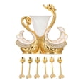thumbnail image 2 of Coffee Dessert Spoon Fork Set, Swan Base Holder Dinnerware Set With 6 Spoons, Luxury Exquisite Elegant Swan Shape Spoon Holder, Zinc Alloy Decorative Swan Flatware For Coffee Fruit, 2 of 8