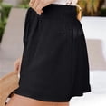 thumbnail image 4 of AherBiu Plus Size Shorts for Women Elastic Waist Drawstring Summer Casual Wide Leg Loose Fitting Solid Color Shorts, 4 of 7