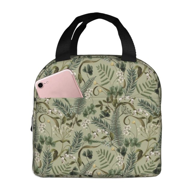 Easygdp Tropical Plants Green for Lunch Bag for Work Large Lnsulated Lunch Bag,Leakproof Lunch Box