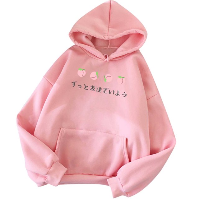 Pompotops Chandails en Molleton à Capuche pour Femmes, Imprimé Fraise, Manches Longues, Décontracté, avec Poche