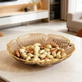 thumbnail image 2 of Tauxra Clear Patterned Lotus Edge Plastic Fruit Bowl Food Grade Serving Dish For Living Room Coffee Table, 2 of 6