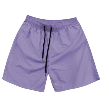 Ediodpoh Maillots de Bain pour Hommes Shorts de Plage d'Été Grande Taille Longueur 3 4 Décontractés Légers pour Activités de Plein Air Shorts de Plage pour Hommes Violet Pâle m