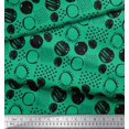 thumbnail image 3 of Soimoi Green Moss Georgette Fabric Dots & Circle Geometric Decor Fabric Printed Yard 42 Inch Wide, 3 of 5