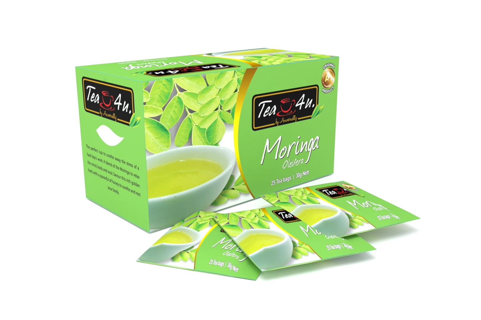 Tea4U Moringa Herbal Infusion, Moringa Oleifera from Sri Lanka, box of 25 teabags