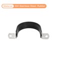 thumbnail image 4 of Unique Bargains 12Pack 2-5/32' Cable Clamp U Shape Stainless Steel Rubber Cushioned Pipe Strap, 4 of 5