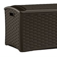thumbnail image 4 of Suncast 72 Gallon Resin Wicker Outdoor Patio Storage Deck Box, Brown (4 Pack), 4 of 5