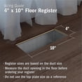 thumbnail image 2 of Imperial 4" x 10" White Steel Floor Register, Louvered, 1-pk, 2 of 6