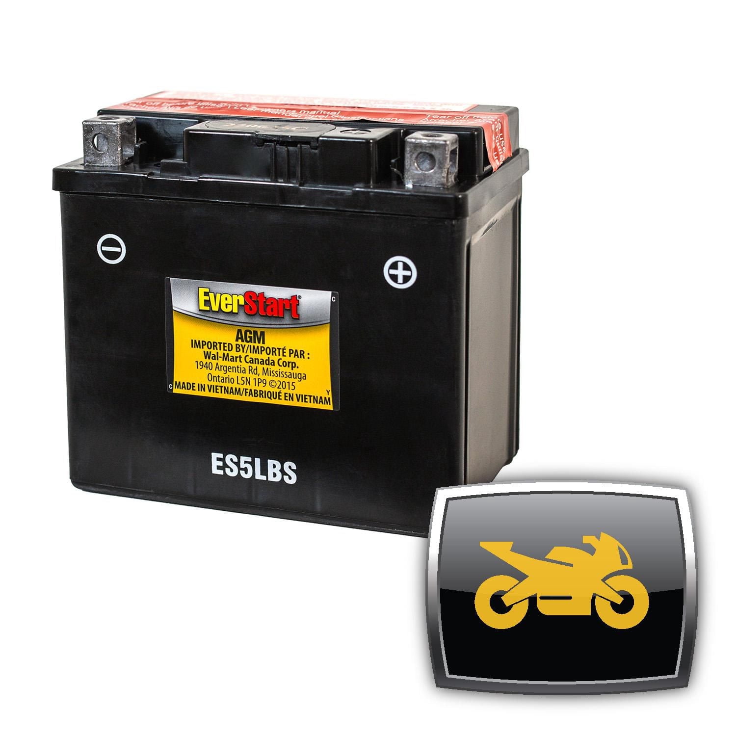 EverStart PowerSport ES5LBS, 12 Volt, Power Sports Battery, 75 CCA