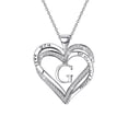 thumbnail image 1 of Ladies Double Heart Diamond Necklace With 26 English Letters Couple Necklace, 1 of 8