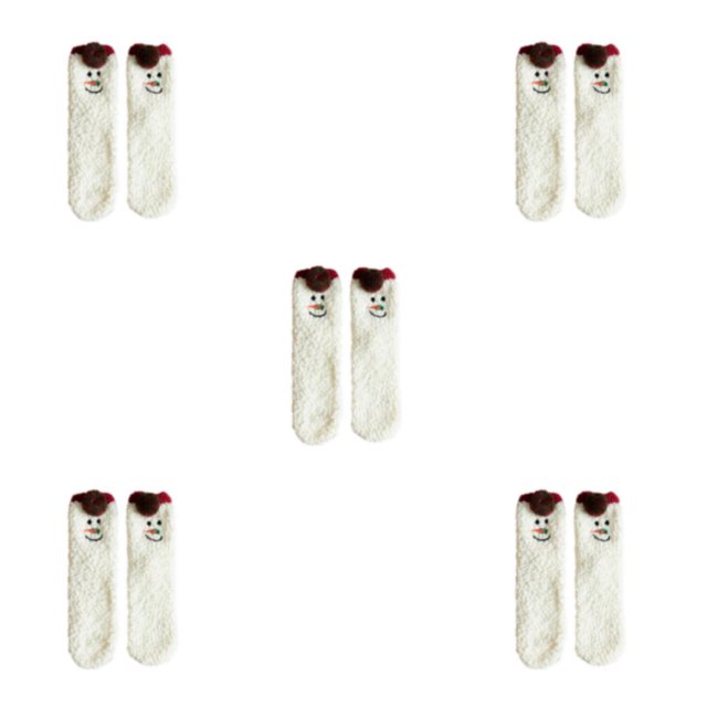 Decodeary Stay Warm And Stylish With These Fashionable Winter Socks Soft And Comfortable Colorful snowman 5Set