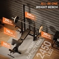 thumbnail image 3 of Ensemble Banc de Musculation et Banc – Banc d'Entraînement Pliable et Ajustable avec Extension des Jambes, Coussin de Courbure Preacher et Support pour Barre, Capacité de 900 Lb pour l'Entraînement de Force à la Maison, 3 of 7