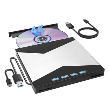 Lecteur Blu-ray Externe 4K Lecteur Blu-ray pour Portable USB 3.0 / Lecteur CD/DVD Graveur RW