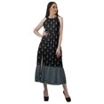 thumbnail image 2 of Moomaya Robe Longue Maxi de Fête pour Femmes en Rayonne Imprimée à Encolure Licou avec Fente avant, 2 of 4