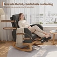 thumbnail image 3 of Twister.CK Modern Rocking Accent Chair with Footrest, Upholstered Rocker Glider with Side Pocket, for Living Room, Bedroom, Nursing Room, Gray, 3 of 8