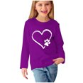 thumbnail image 2 of RXIRUCGD Chemises à Manches Longues pour Filles, Col Rond Mignon, Blouses Décontractées Élégantes (Violet, Taille : 5 Ans), 2 of 5