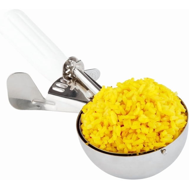 Met Lux Ounce Portion Scoop Durable Disher Scoop - Thumb Trigger Orange Stainless Steel Ice Cream Disher for Portion Control for Ice Cream Mashed Potato and Cookie Batter