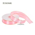 thumbnail image 2 of Unique Bargains 1 Inch 50 Yard Wide Satin Ribbon with Gold Edges Grosgrain Fabric Ribbon for Gift Wrapping, Pink, 2 of 7
