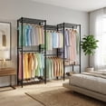 thumbnail image 1 of QinaQin Heavy-Duty Metal Clothes Rack - Freestanding Wardrobe Storage System - Adjustable Shelves and Hanging Rods - Large Storage Capacity, Suitable for Bedrooms and Laundry Rooms, 1 of 7