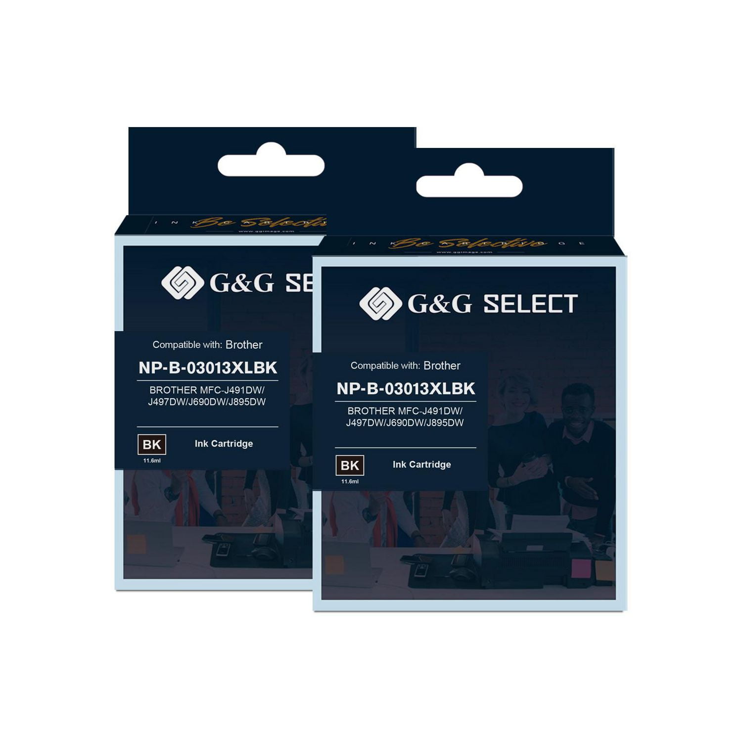 G&G Select Brother LC3013XL Lot de 2 cartouches d'encre noires compatibles