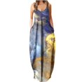 thumbnail image 1 of Lenago Robes Aguichant Grande Taille pour Femmes Été Imprimé Sans Manches Col Rond Robe d'Été Décontractée Fluide Plage Robes d'Été en Liquidation, 1 of 5