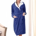 thumbnail image 2 of Timegard Women's Sleepwear Hooded Robe Comfy Soft Plush Bathrobe Fall Winter Warm Nightgowns with Pockets, 2 of 3