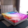 thumbnail image 4 of Marble Sheets Queen Size Stone Pattern Fluid Bed Sheets Set Abstract Art Marbling Glitter Sheet Set Modern Iridescen Bedding Set With 2 Pillow Case, 4 of 7