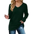 thumbnail image 4 of yoeyez Tunique en Tricot pour Femmes, Chandails à Manches Torsadées Patchwork, Col Ras du Cou Raglan, Chemises à Manches Longues, Hauts Mode Automne 2024, Vert, TTG, 4 of 6