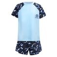 thumbnail image 3 of Zaldita Boys Short Sleeve Printed Rash Guard Two Pieces Swimsuit Set Summer Beach Bathing Suit 1Sky Blue A 4XL, 3 of 7
