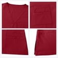 thumbnail image 4 of JDQJBZ Unisex Solid Color V Neck Pocket Top Short Sleeve Casual Work Shirt, 4 of 5