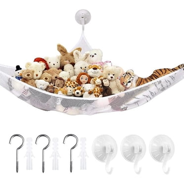 SINMI Filets de hamac pour jouets, filet de rangement suspendu pour sac de rangement pour jouets, ours en peluche pour chambre d'enfant (180 x 120 x 120 cm)