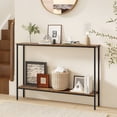 thumbnail image 2 of Gymax 44'' Narrow Entryway Table Console Table w/ Shelf & Dual Anti-Tipping Kits Brown & Black, 2 of 10