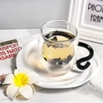 thumbnail image 3 of Tasse en Verre à Double Paroi Chat Mignon, Chat Noir 100 % Borosilicate Verre Épais avec Poignée, Résistance à la Chaleur, 3 of 7