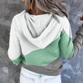 thumbnail image 4 of Chemise à Manches Longues pour Femmes, Col en V, Fermeture Éclair, Sweatshirts à Capuche avec Poche, Tunique à Cordon, 4 of 6