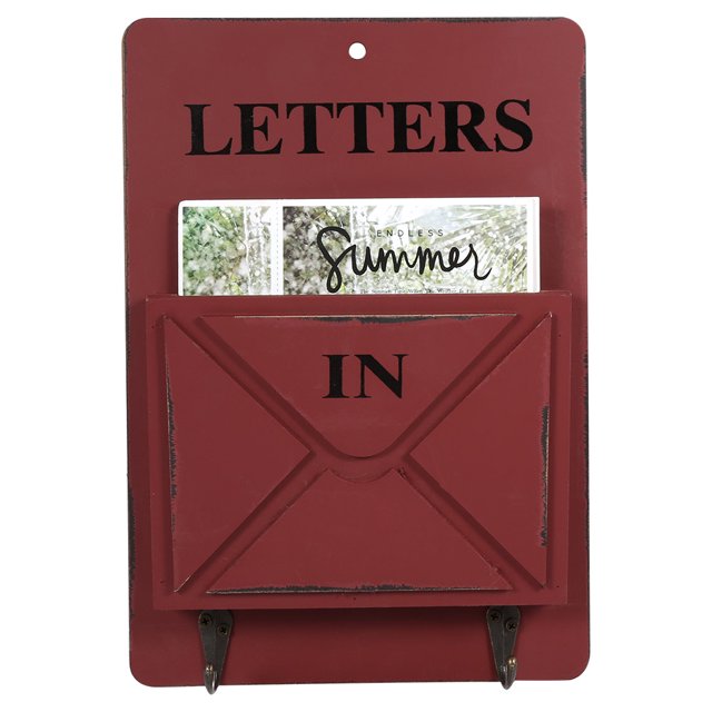 Wall Letter Rack, Wooden Letter Holder Retro With Hook Hanger For Decoration For Storing Letters Postcards, Newspapers For Shop Cafe, Bar For Home