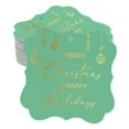 thumbnail image 1 of Inkdotpot Real Gold Foil Merry Christmas & Happy Text Tags Favor Bracket Shape Hang Pack Of 100 Paper Tags, 1 of 1