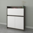 thumbnail image 1 of Nexera Chrono Secretary Desk, Bark Grey and White, 1 of 6
