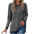 thumbnail image 1 of Pisexur Chandails en Molleton à Manches Longues pour Femmes Col Rond Décontracté T-Shirts Blouses Chandails en Molleton Tuniques avec Poche, 1 of 4