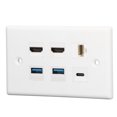 thumbnail image 2 of Plaque Murale à 6 Ports, Plaque Murale Cat6 RJ45 Largement Compatible Sans Gâchis de Fil pour Ordinateur, 2 of 8
