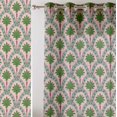 thumbnail image 2 of Vargottam Palm Tree Print Extra Long Sheer Curtains for Double Height Windows & Doors - Set of 2 Panels, 108", Grommet Top, Light Filtering Printed Georgette Drapes, 2 of 9