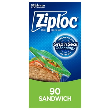 Ziploc Sacs à Sandwich, Fermeture Grip'N Seal, 100 Sacs