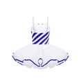 thumbnail image 2 of RUNQHUI Robe de Danse Ballet de Noël pour Filles, Justaucorps Sans Manches à Rayures, Jupe Tutu en Maille, Tenue de Danse de Noël Bleue 16, 2 of 5